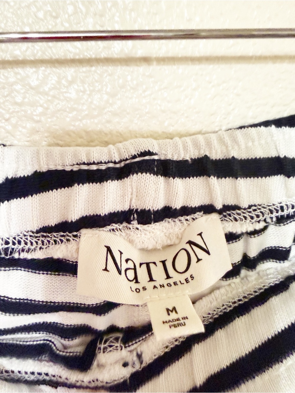 Nation Los Angeles Stacey Stripe Drawstring Pocket Cotton Shorts NEW Size Medium - Picture 12 of 12